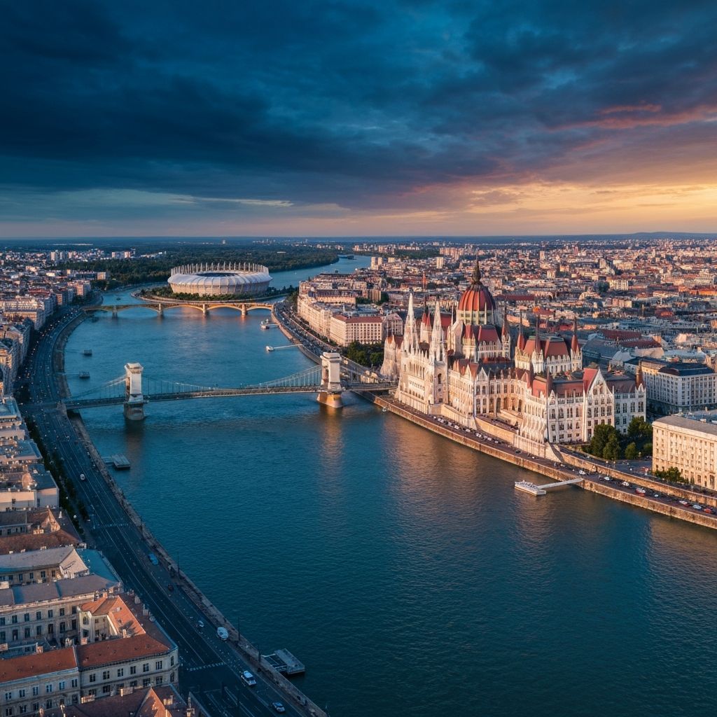 Budapest panorámakép sportteljesítménnyel